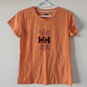 Helly Hansen Women's Logo T-Shirt Outdoor Adventure Tee Women's Size XS Orange